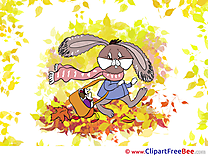 Bunny Leaves free Illustration Autumn