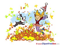 Dog Girl Leaves Clipart Autumn free Images