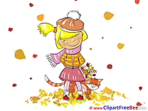 Falling Leaves Girl printable Autumn Images