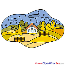 Little House Rain Cliparts Autumn for free