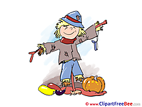 Scarecrow Pumping printable Illustrations Autumn