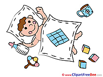 Bed sleeping download Baby Illustrations