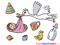 Birth Stork free Illustration Baby