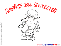 Apple printable Baby on board Images