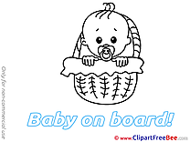 Basket Boy Baby on board download Illustration