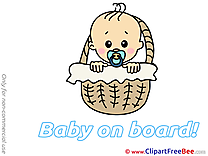 Basket Cliparts Baby on board for free