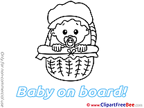 Basket Girl Pics Baby on board free Image