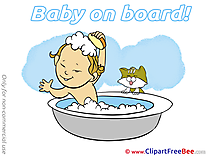 Bath Clipart Baby on board Illustrations