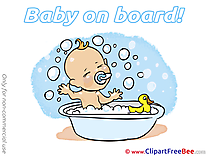 Bathing free Illustration Baby on board