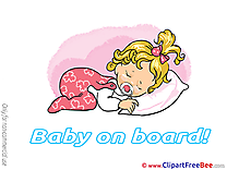 Bed free Illustration Baby on board