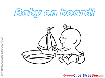 Boat free Cliparts Baby on board