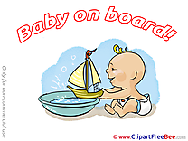 Boat free Illustration Baby on board