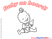 Bottle of Milk Baby on board download Illustration