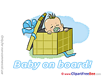 Box Baby on board Clip Art for free
