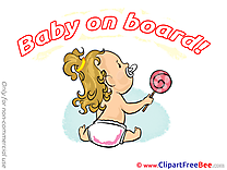 Candy Baby on board Illustrations for free