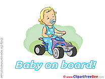 Car download Baby on board Illustrations