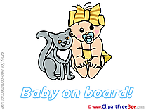 Cat Pics Baby on board free Cliparts