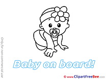 Clipart Baby on board Illustrations