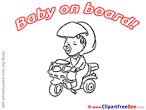 Clipart Scooter Baby on board free Images