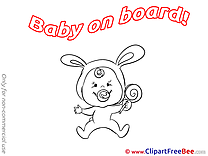 Coloring Candy download Clipart Baby on board Cliparts