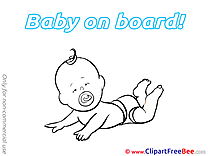 Coloring lying Pics Baby on board free Image