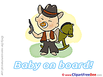 Cowboy Horse printable Baby on board Images