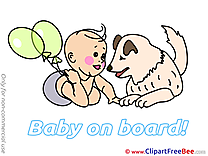 Dog Balloons free Illustration Baby on board