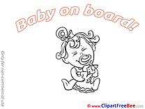 Doll Clipart Baby on board Illustrations