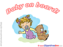 Girl Teddy Bear download Baby on board Illustrations