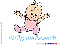 Happy Clipart Baby on board Illustrations