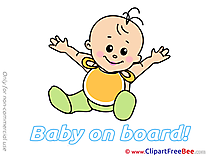 Happy printable Illustrations Baby on board