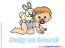 Hare on Back Cliparts Baby on board for free