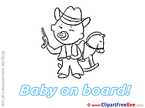 Horse Cowboy free Illustration Baby on board