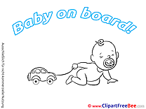 Little Car Baby on board Illustrations for free