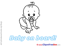 Pacifier Clip Art download Baby on board