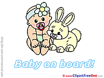 Rabbit Pics Baby on board free Image