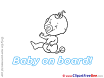 Rattle free Cliparts Baby on board