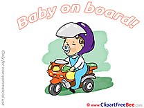 Scooter printable Illustrations Baby on board