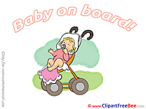 Stroller Pics Baby on board Illustration
