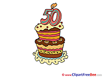 50 Years Cake printable Illustrations Birthday