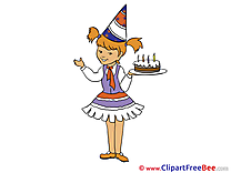 Girl Cake Birthday download Illustration