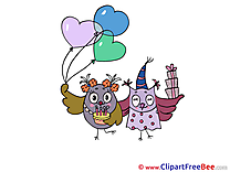 Owls Birthday Illustrations for free