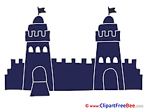 Flags Towers Wall Castle Clipart free Illustrations