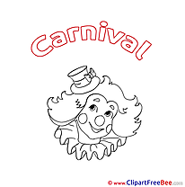 Clown Coloring printable Carnival Images