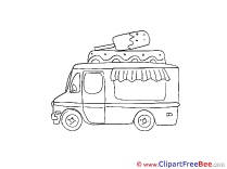 Ice Cream Truck printable Illustrations for free