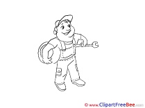 Man Mechanic printable Illustrations for free