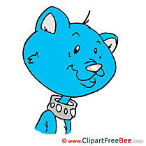 Blue Cat printable Illustrations for free