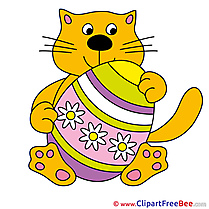 Flowers Egg Easter Cat Clipart free Illustrations