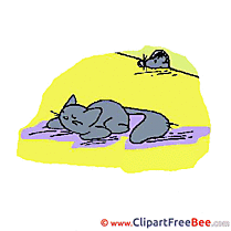 Sleeping Cat Mouse free Illustration download