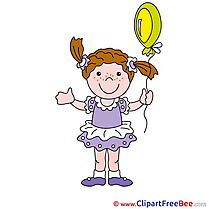 Balloon Girl Cliparts printable for free